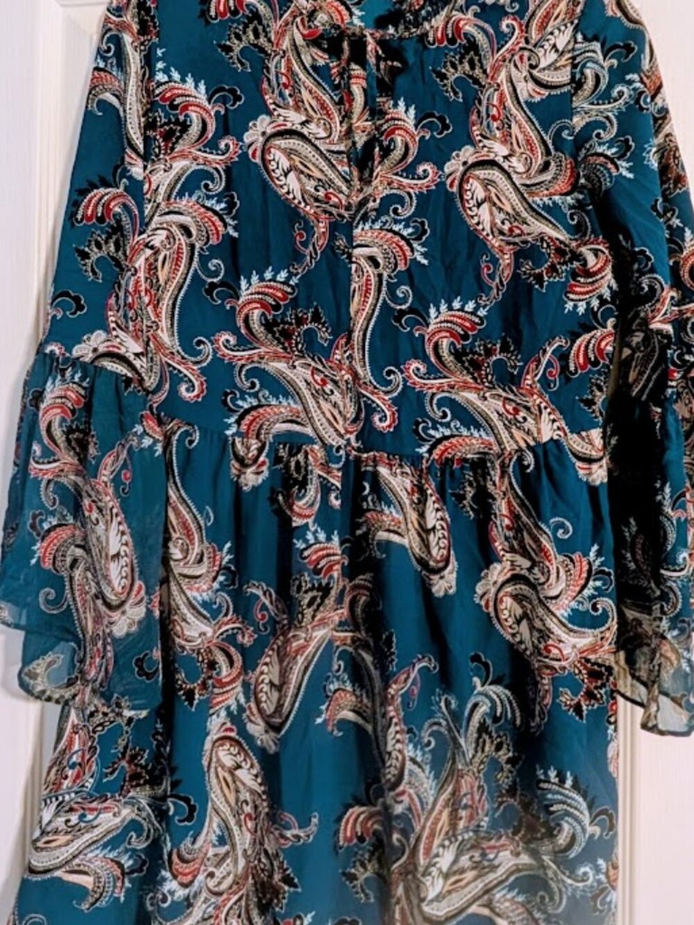 Paisley Print Long Sleeve Dress, White House/Black Market, Used, Size XS